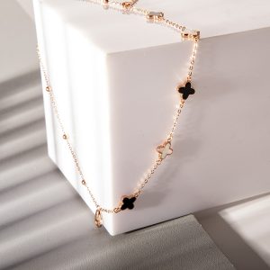 Sterling Silver 4-leaf clover Charm Bracelet