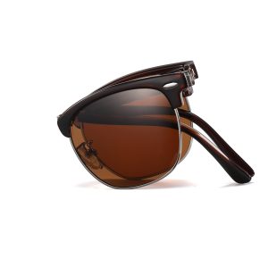Folding Semi Rimless Polarized Sunglasses for Men and Women