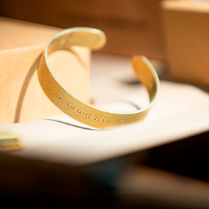 Bracelet Cuff – Made of Raw Brass – Adjustable, Open Bangle for Men and Women